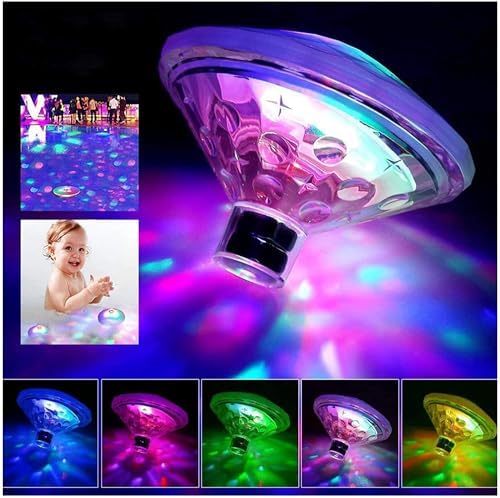 Éclairage LED flottante pour piscine rechargeable - Pour salle de bain et bassin discothèque - 7 modes de lumière