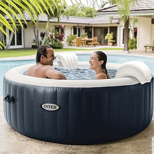 Intex Pure Spa Blue Navy 4 Places - Meilleures Fonctions de Relaxation pour Adults à la maison ou en Vacances - Bons Pla