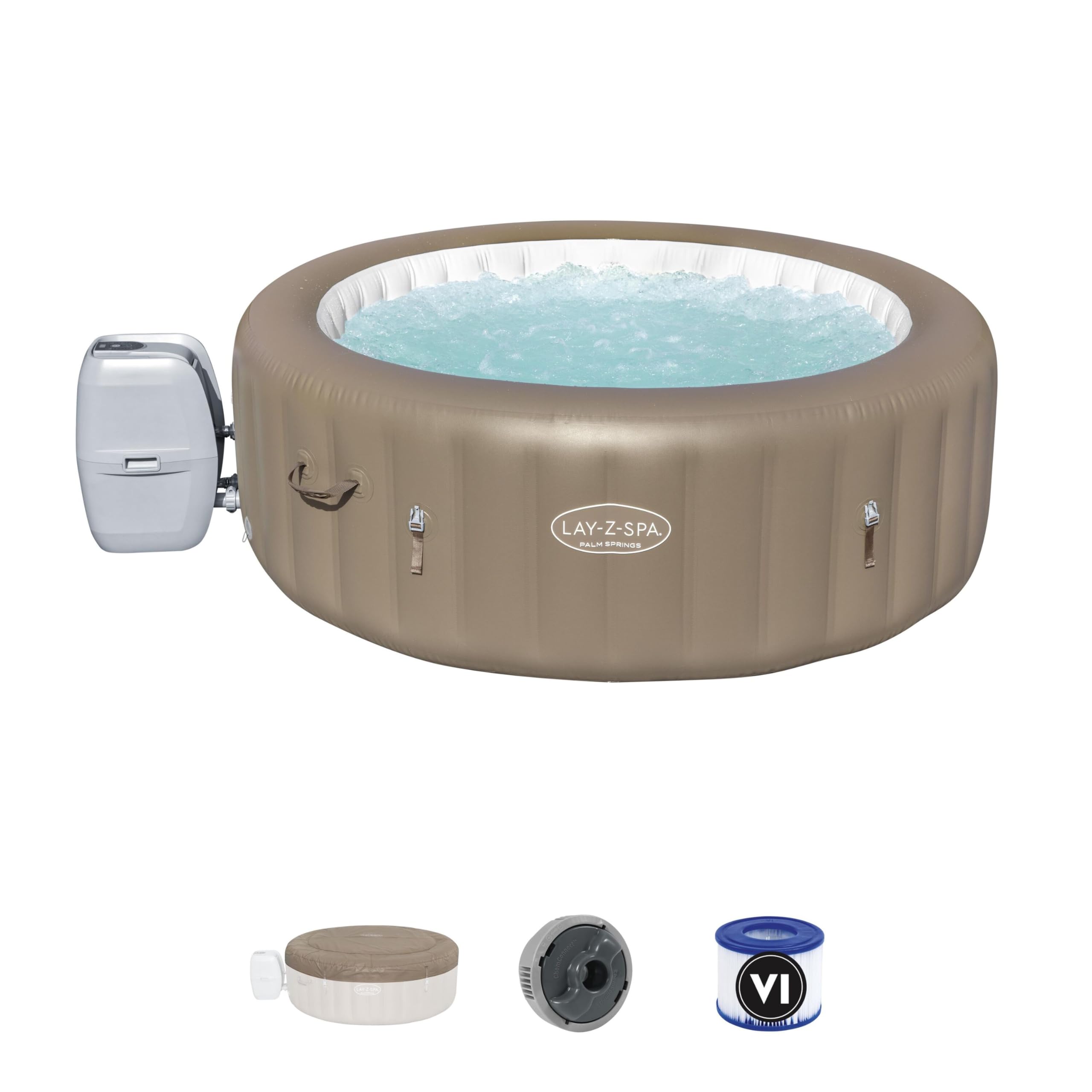 Bestway LAY-Z-SPA® Palm Springs Airjet™ spa pour 4 à 6 personnes, grande capacité, relaxation complète