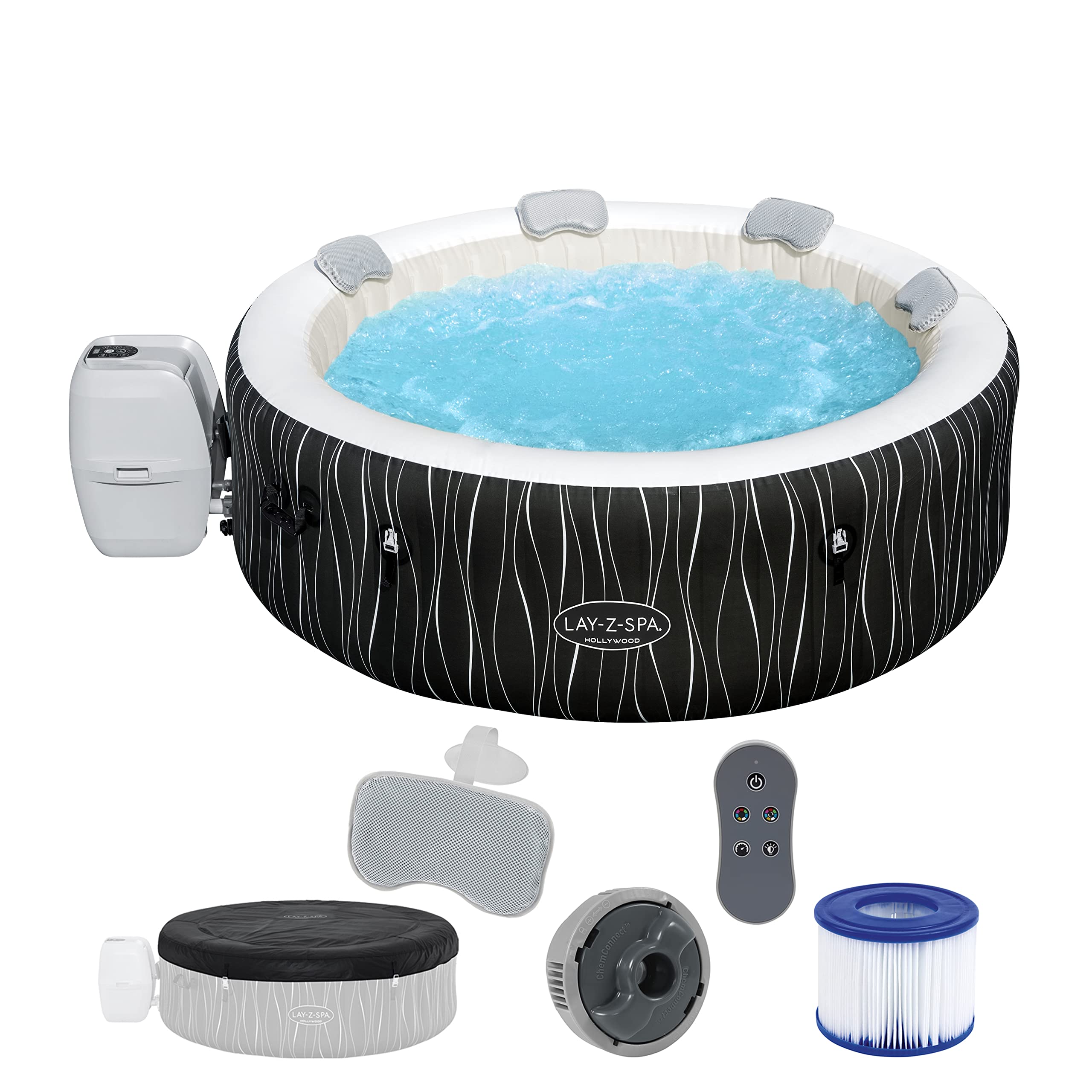 Bestway LAY-Z-SPA® Hollywood Airjet™ pour famille, extérieur, relaxation totale